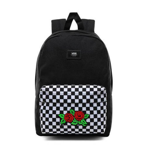 Vans realm backpack black hotsell white checkerboard