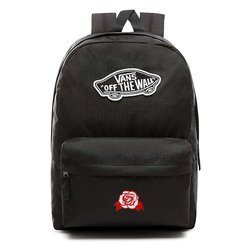 Vans red 2025 and white backpack