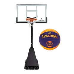 Set to Basketball Portable Stand OneTeam + Spalding Tune Squad Ball