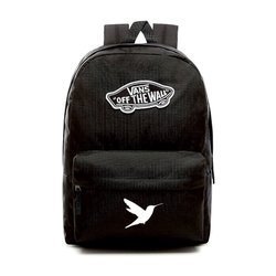 VANS Realm Backpack Black VN0A3UI6BLK + Custom Hummingbird