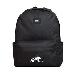 Vans Old Skool Check Backpack black/charcoal + Panda Custom