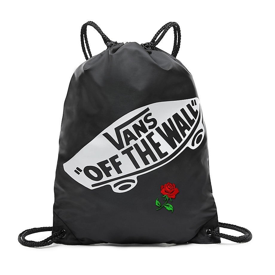 vans black rose backpack