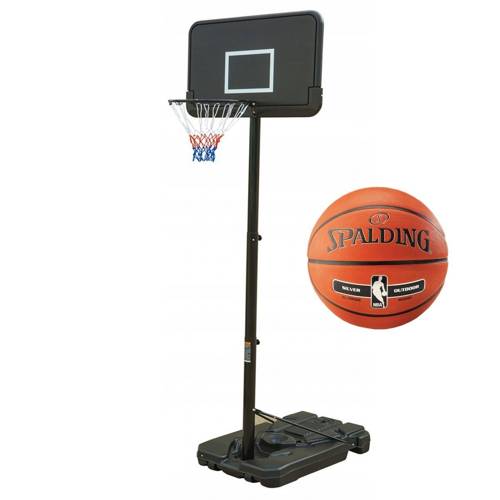 Basketball-Set Schwarz 305 cm + Spalding basketball