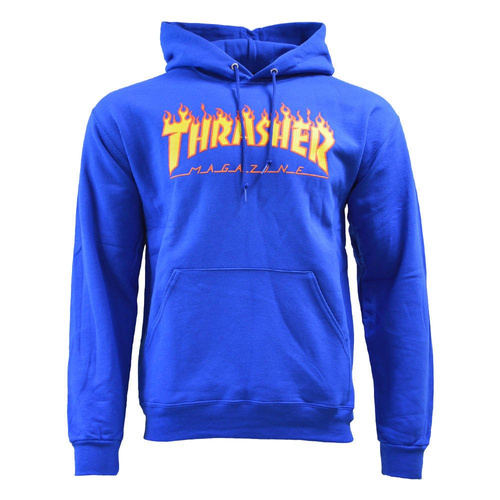 Men's Thrasher Flame Logo Hooded Royal Blue Hoodie - 144839