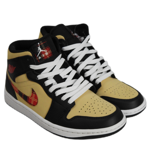 Men's sports shoes original Air Jordan 1 Mid Tartan Swoosh - DZ5329-001