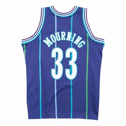 Mitchell & Ness NBA Charlotte Hornets Alonzo Mourning Swingman Jersey - SMJYAC18010-CHOPURP94AMO