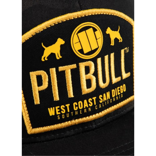 Pit Bull West Coast Flat Mesh Dogs Snapback Trucker Cap Black - 629011918900