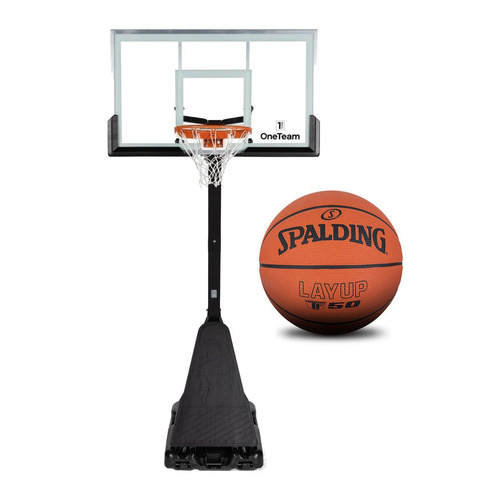 Set to Basketball Portable Stand OneTeam + Spalding TF-50 LAYUP Ball