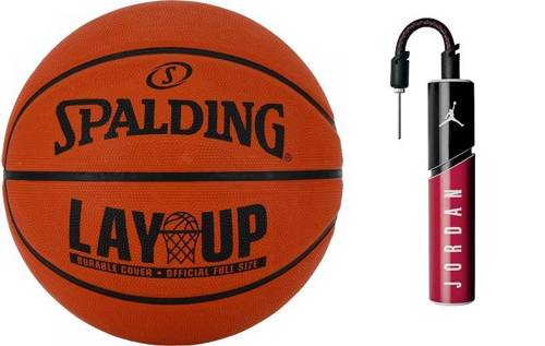 Spalding LAYUP Basketball + Air Jordan Essential Ball Pump