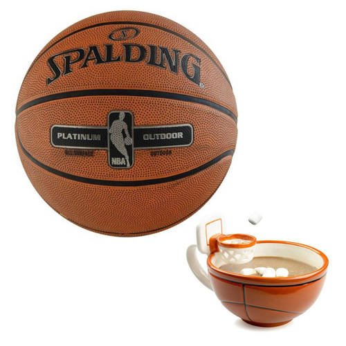 Spalding NBA Platinum Streetball Outdoor + MAX'IS Creations Becher - Basketball The Mug With A Hoop