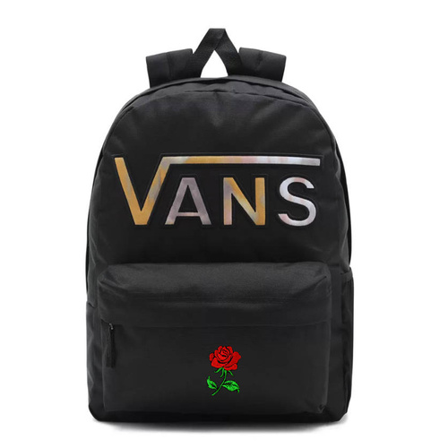 Vans realm black & rose backpack sale