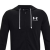 Under Armour Rival Terry LC Full Zip Black Hoodie - 1370409-001