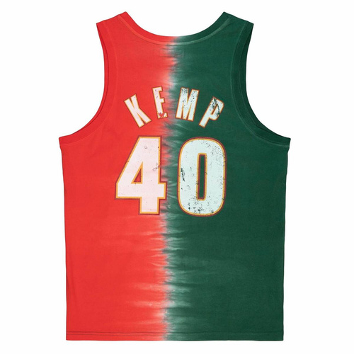 Mitchell & Ness NBA Seattle Supersonics Shawn Kemp Tie Dye Cotton Tank - TTNK3206-SSUYYSKEGNRD