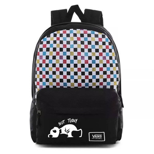 Vans Glitter Check Realm Rucksack - VN0A48HGUX9 - Custom Panda Not Today