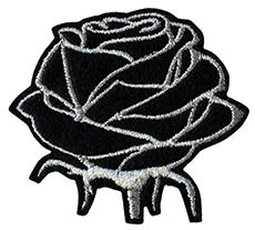 Patch per abbigliamento Silver Black Rose Rosa