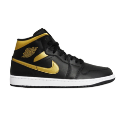 Buty do koszykówki Air Jordan 1 Mid (GS) Black/Metallic Gold - DQ8426-071