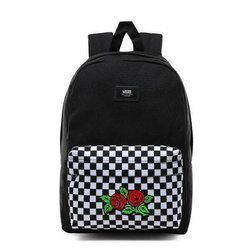 Vans Realm Backpack New Skool Checkerboard VN0002TL2OB + Custom Roses