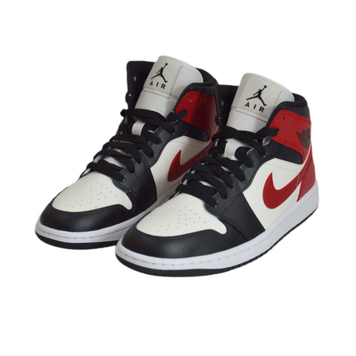 Air Jordan 1 Mid Black Gym Red - BQ6472-160