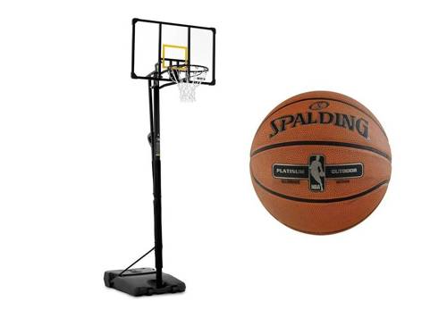 Basketball set + Spalding NBA Platinium Streetball Outdoor Basketball
