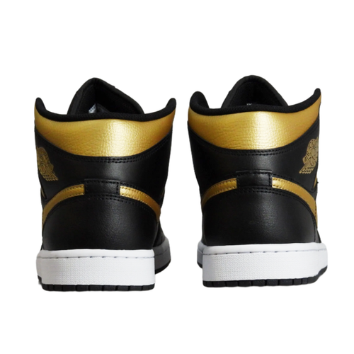 Buty do koszykówki Air Jordan 1 Mid (GS) Black/Metallic Gold - DQ8426-071