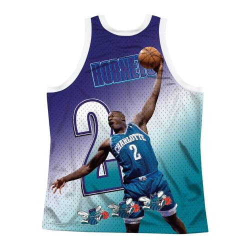 Mitchell & Ness NBA Behind The Back Tank Charlotte Hornets - Larry Johnson - MSTKMI19002-CHOWHITLJO