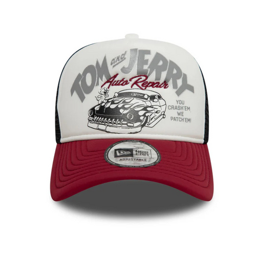 New Era 9FORTY Tom and Jerry White A-Frame Trucker Adjustable Cap - 60595267