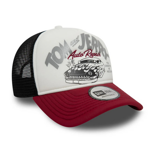 New Era 9FORTY Tom and Jerry White A-Frame Trucker Adjustable Cap - 60595267