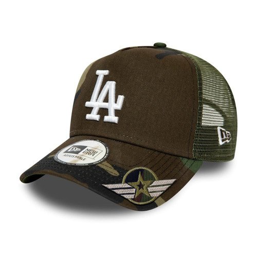 New Era MLB Los Angeles Dodgers A Frame Trucker Cap Custom Army - 12285541
