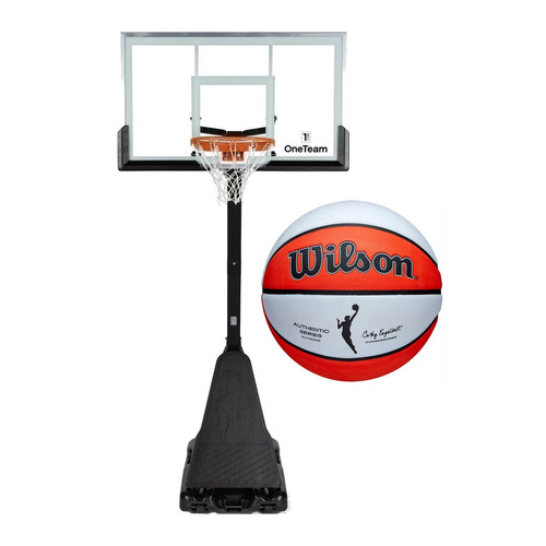 Set to Basketball Portable Stand OneTeam + Wilson WNBA Authentic Series Ball