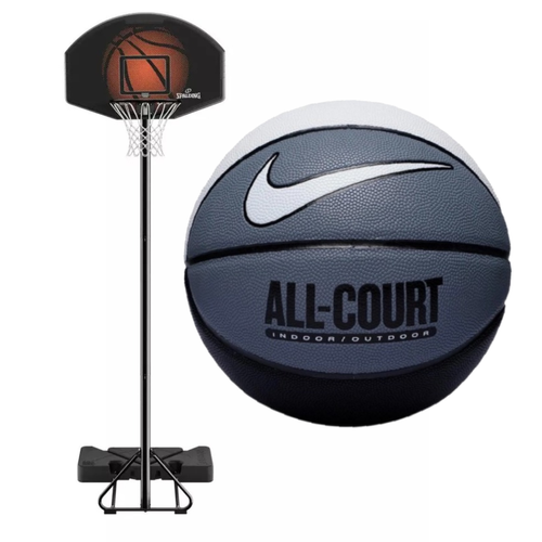 Spalding Highlight 44" Composite Portable Basketball Hoop + Nike Ball