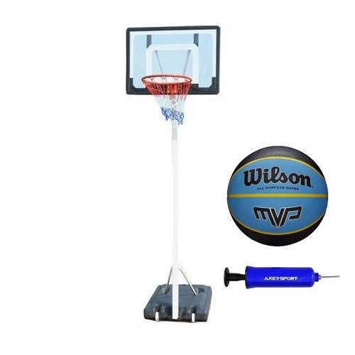 Spartan Portable Basketball Stand - 1158 + Wilson basketball + pump 
