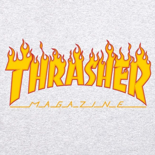 Thrasher Magazine Hoodie Flame Hoodie Gray and Orange - 113102/GY