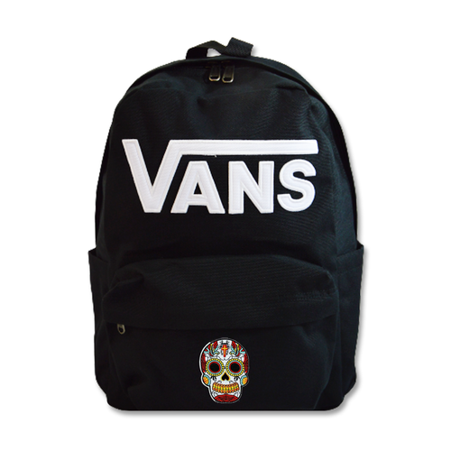 Vans New Skool 18 l Backpack black VN000628BLK1 + Custom Mexican Skull White Birds