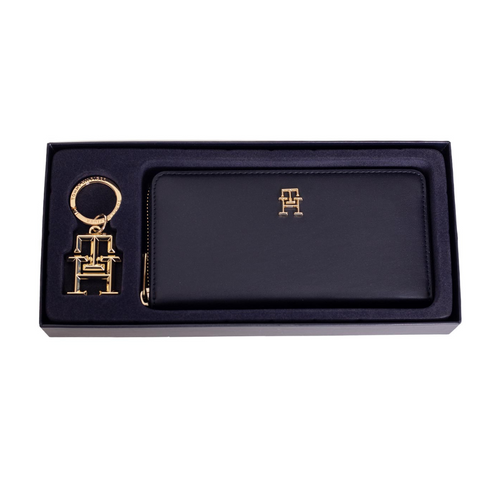 Women's wallet Tommy Hilfiger Iconic GP Wallet Keyfob giftbox with a key ring - AW0AW14004-DW6