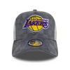 New Era 9FORTY NBA LA Los Angeles Lakers Tonal Check Grey A-Frame Trucker Adjustable Cap - 60595261